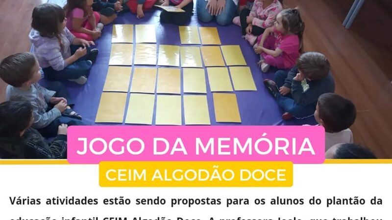 CEIM Algodão Doce: atividade de memória com alunos do plantão da educação infantil.