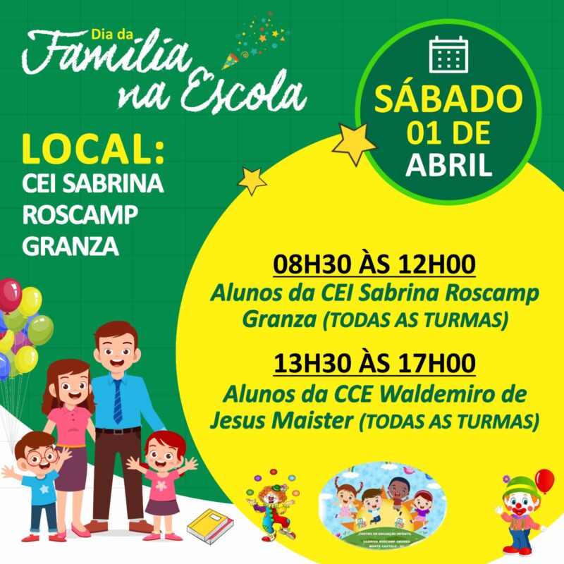 Dia da Família na Escola terá vasta programação amanhã (24)