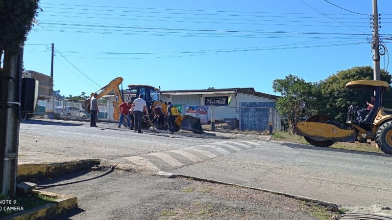 Recuperação asfáltica é realizada em Santa Terezinha
