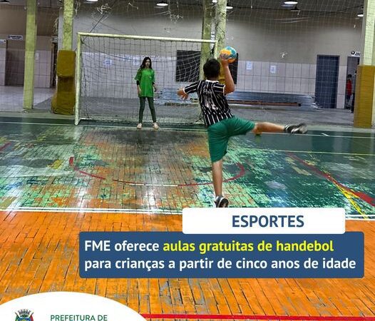 FME OFERECE AULAS GRATUITAS DE MINI HANDEBOL