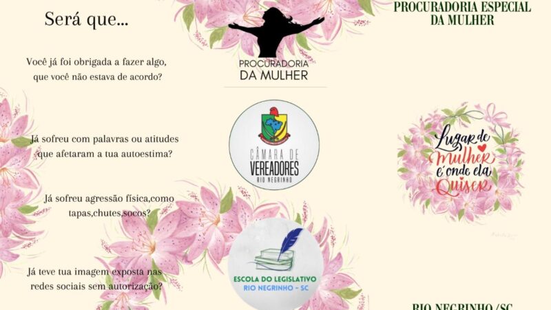 Maratona de Palestras promove conscientização sobre os direitos das mulheres em Rio Negrinho