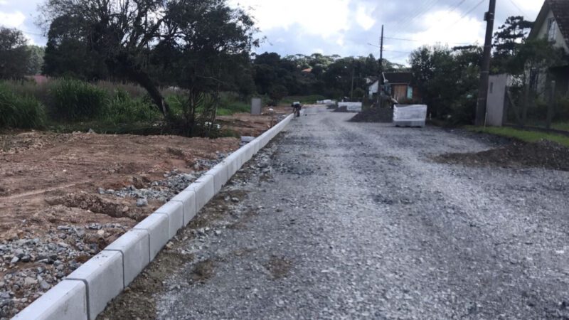 Obras na rua Pedro Pscheidt em Serra Alta