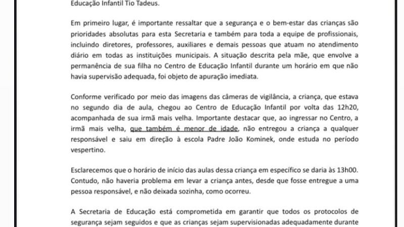 NOTA DE ESCLARECIMENTO