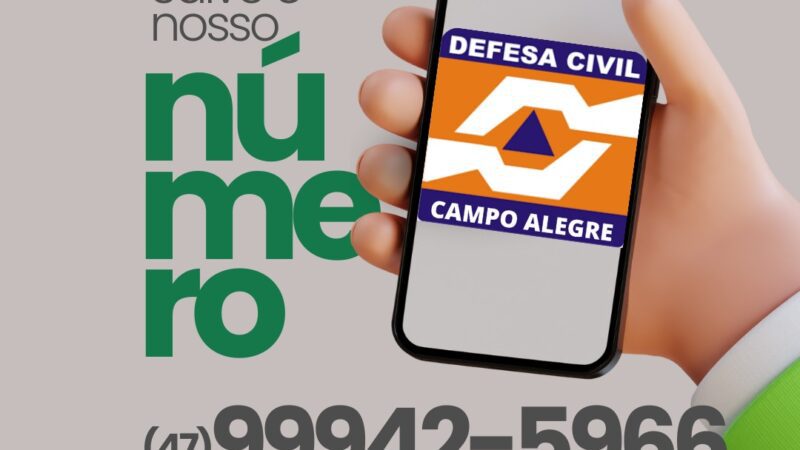 Novo Telefone de Contato da Defesa Civil de Campo Alegre