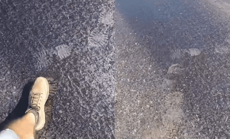 Pavimentação asfáltica derrete durante calor em SC