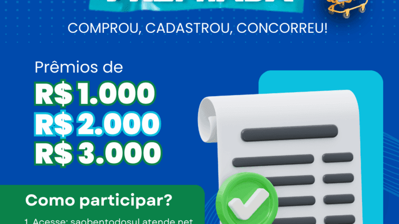 Nota Fiscal Premiada: concorra a prêmios em dinheiro comprando no comércio local
