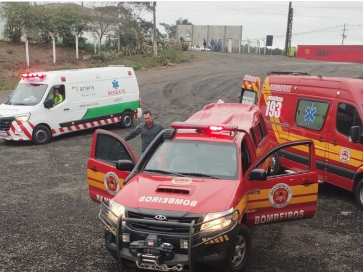 Funcionário de empresa têxtil sofre grave ferimento na virilha e é socorrido pelos Bombeiros em Papanduva