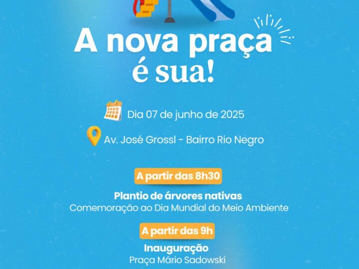 Secretarias realizam ação conjunta com inauguração de praça e plantio de árvores no bairro Rio Negro