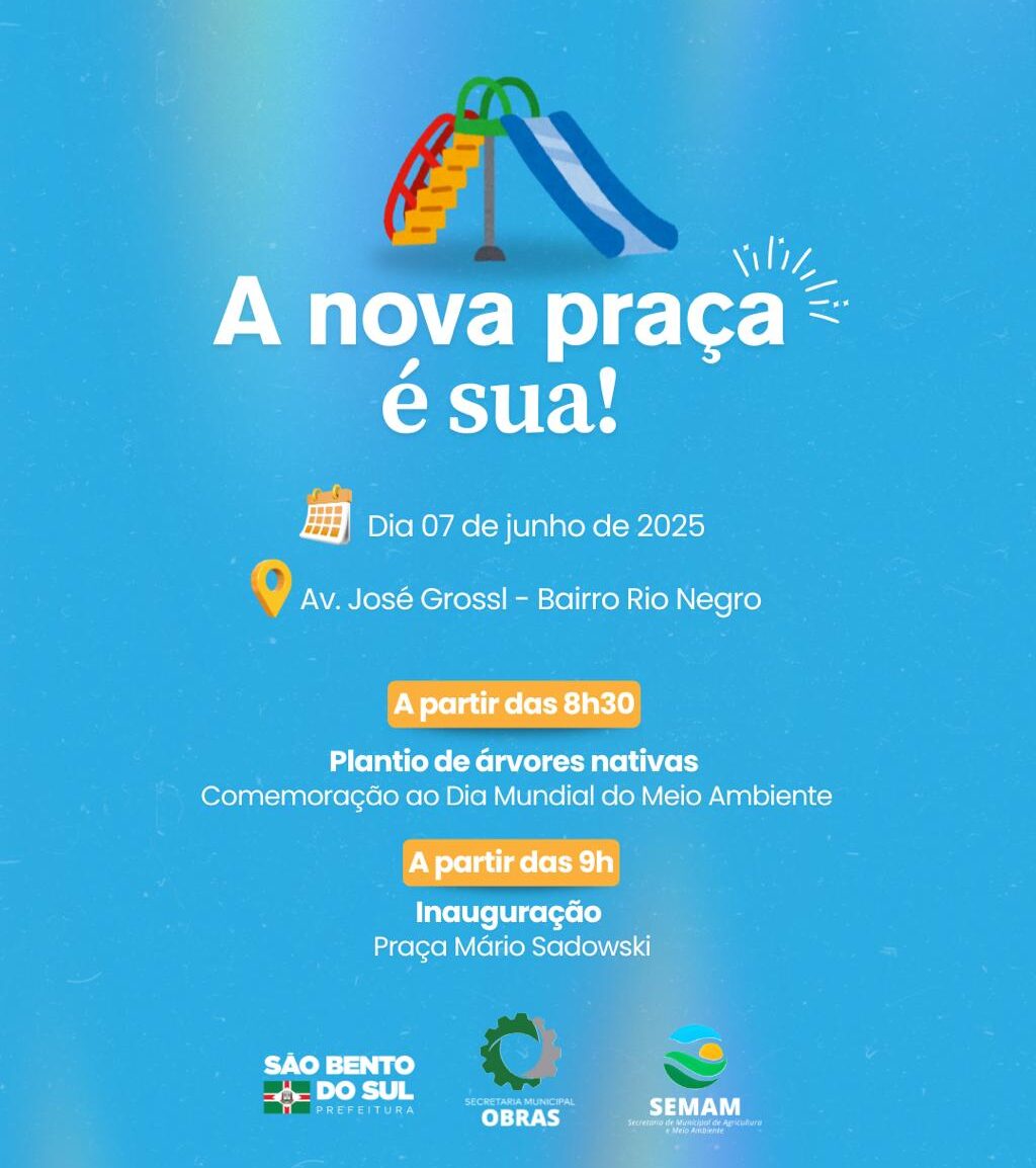 Secretarias realizam ação conjunta com inauguração de praça e plantio de árvores no bairro Rio Negro