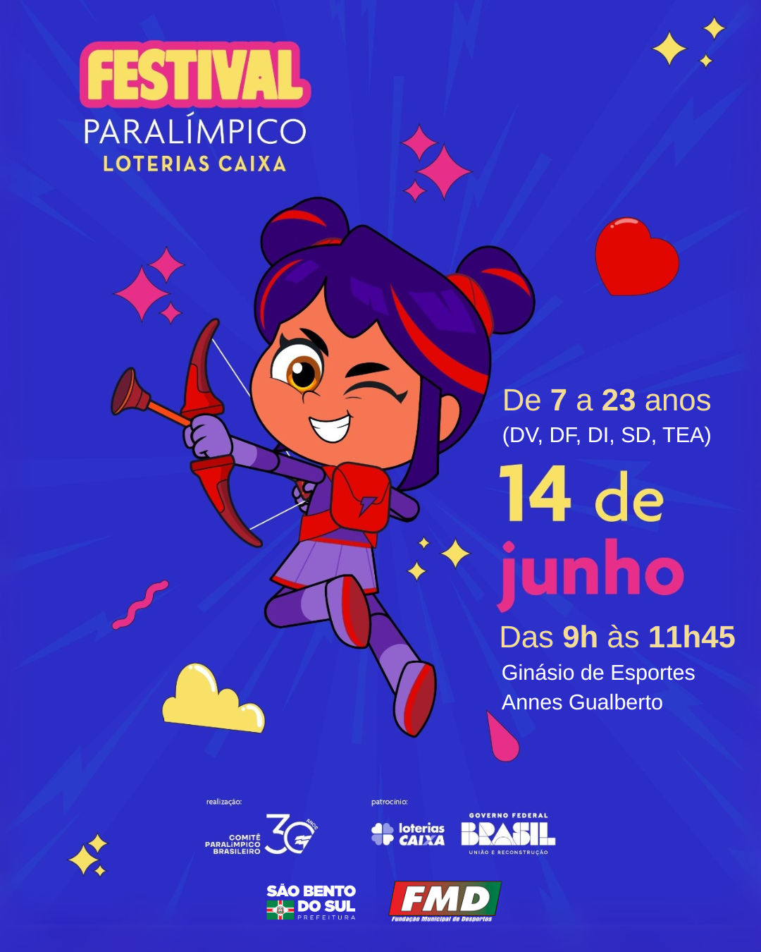 Festival Paralímpico Brasileiro 2025 será realizado em São Bento do Sul com atividades esportivas inclusivas