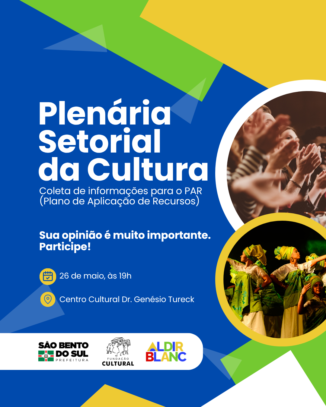 São Bento do Sul promove Plenária Setorial da Cultura no dia 26 de maio