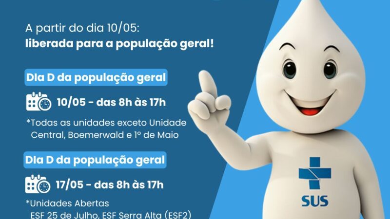 Vacinação contra a gripe é liberada para toda a população a partir de 10 de maio