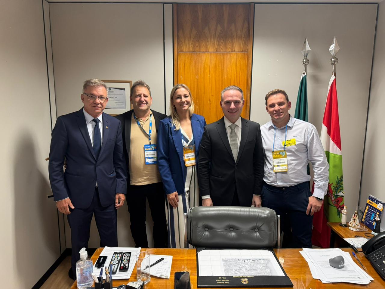 Prefeito Sirineu, Vice Leandro e Secretária Selma Figura participam de oficialização de R$ 600 mil para a Saúde de Monte Castelo com o Deputado Fábio Schiochet