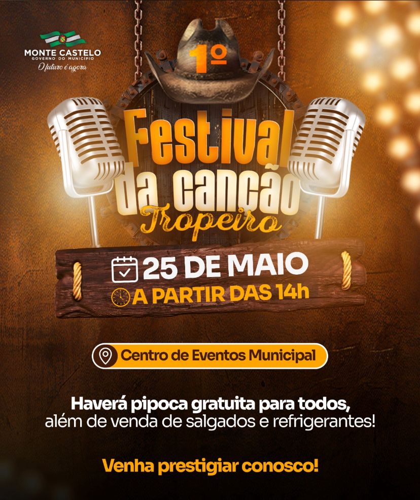 Monte Castelo se prepara para o 1º Festival da Canção Tropeiro: um espetáculo de música, tradição e emoção!