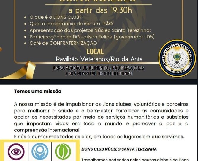 Santa Terezinha caminha para ter seu próprio Lions Clube