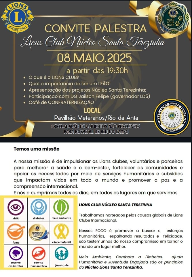 Santa Terezinha caminha para ter seu próprio Lions Clube