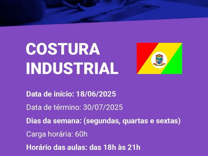 Curso de Costura Industrial oferece capacitação gratuita e novas oportunidades em Santa Terezinha