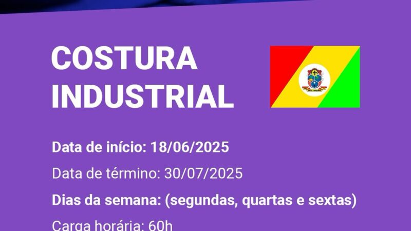 Curso de Costura Industrial oferece capacitação gratuita e novas oportunidades em Santa Terezinha