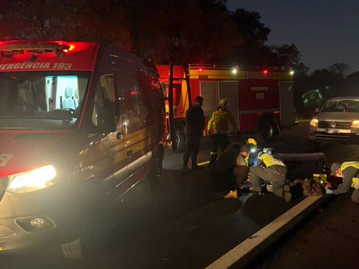 Idoso sofre queda de moto na BR-280, em Três Barras