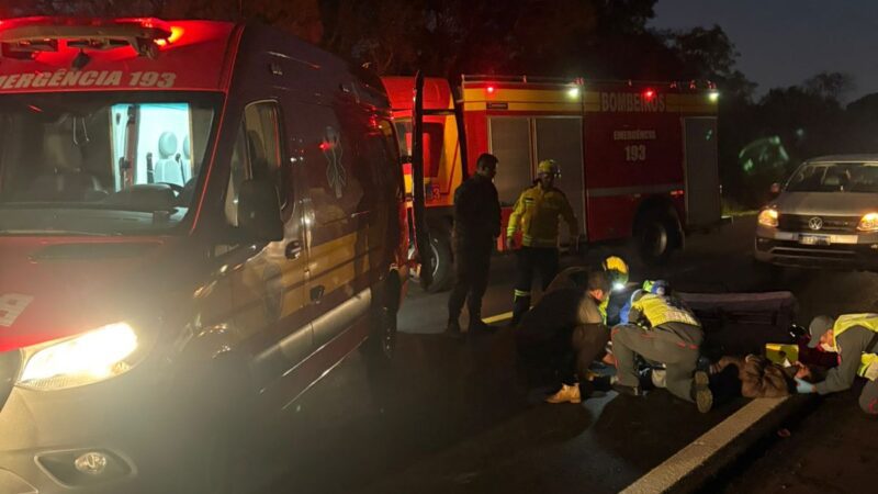 Idoso sofre queda de moto na BR-280, em Três Barras
