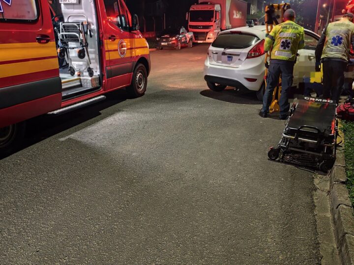 Colisão entre carro e bicicleta deixa ciclista ferido em Porto União