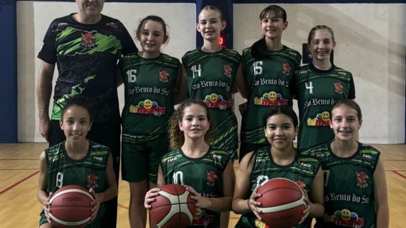 Basquetebol feminino Sub 13 vence a terceira partida em quatro jogos pelo Estadual