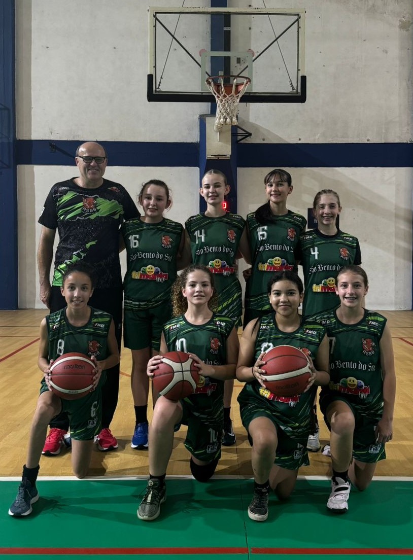 Basquetebol feminino Sub 13 vence a terceira partida em quatro jogos pelo Estadual