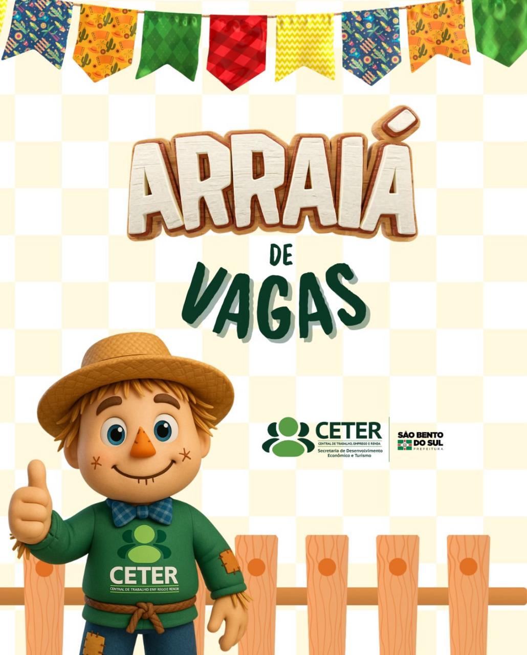 Arraiá das Vagas acontece nesta terça no CETER/Sine de São Bento do Sul