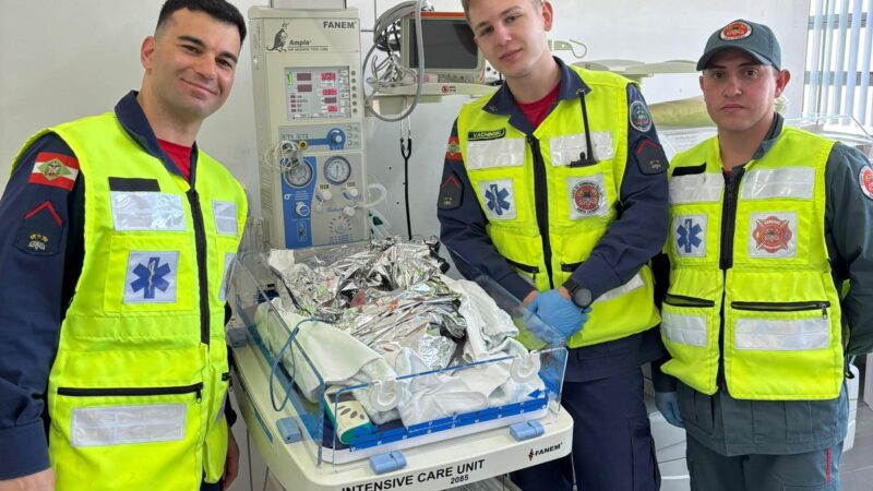 Bebê nasce em casa com auxílio dos Bombeiros em Canoinhas