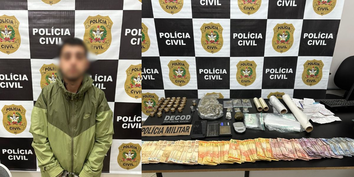 Casa vira alvo de operação em Palhoça e termina com prisão por tráfico