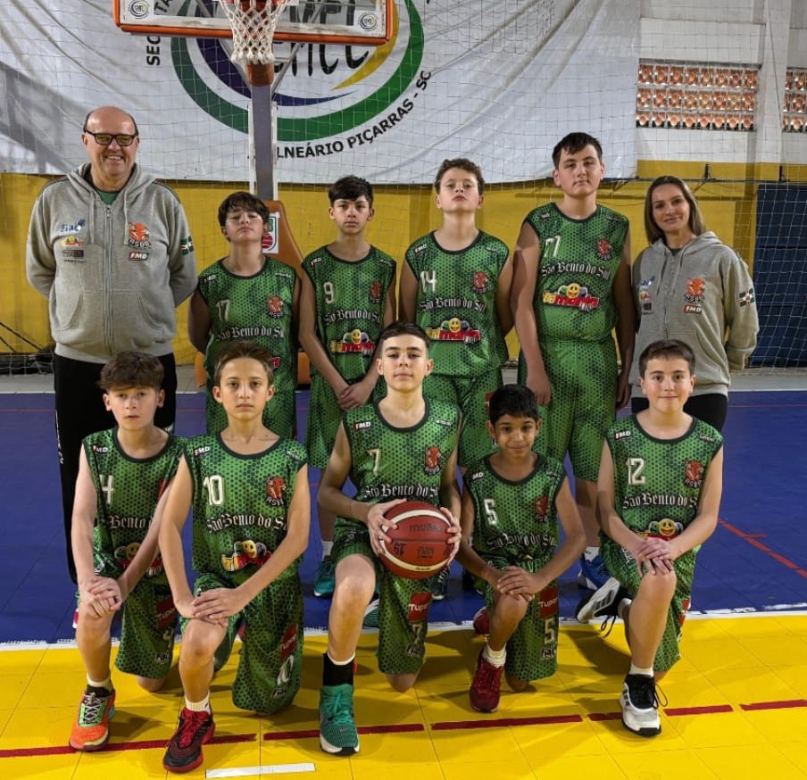 Basquetebol masculino – Equipe Sub 13 da Fundação Municipal de Desportos (FMD) teve jogos em Piçarras e Balneário Camboriú