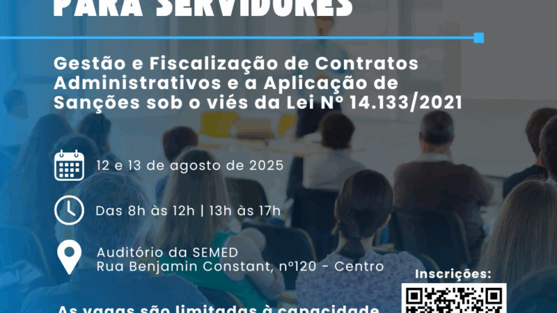 Prefeitura promove capacitação sobre Gestão e Fiscalização de Contratos Administrativos