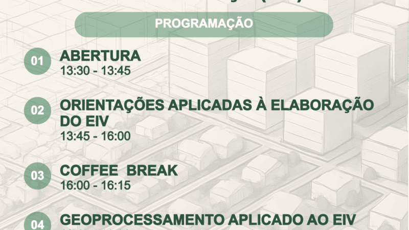Capacitação sobre Estudo de Impacto de Vizinhança será realizada em São Bento do Sul