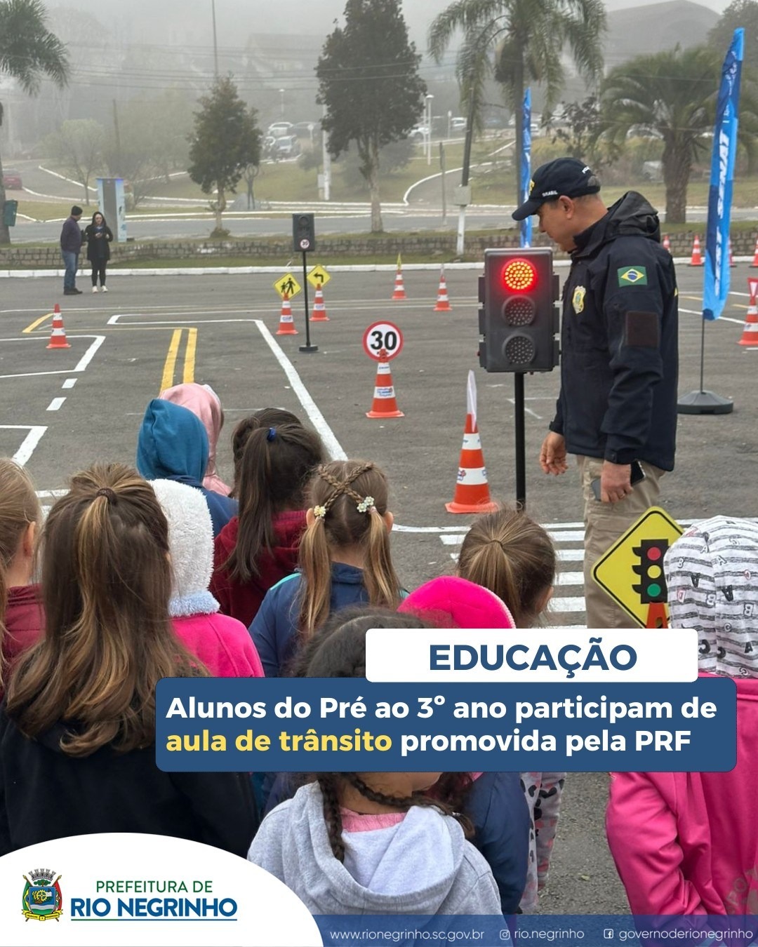 Alunos da Rede Municipal de Rio Negrinho Participam de Ação Educativa Sobre Trânsito