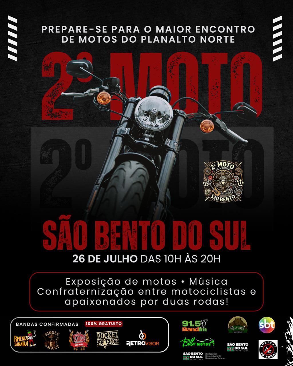 Vem aí o 2º Moto São Bento no dia 26 de julho