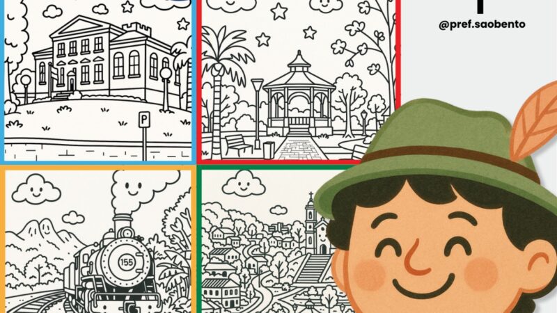 Prefeitura lança o SBS Goods com desenhos de pontos turísticos para colorir