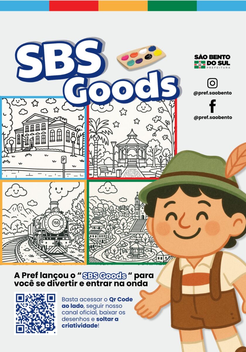 Prefeitura lança o SBS Goods com desenhos de pontos turísticos para colorir