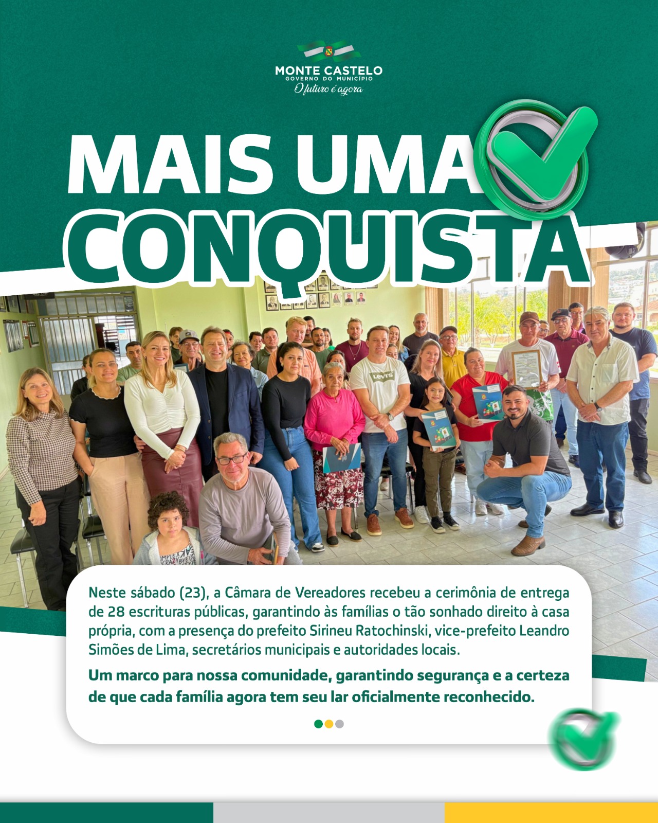 Monte Castelo entrega 28 matrículas de imóveis e avança na Regularização Fundiária