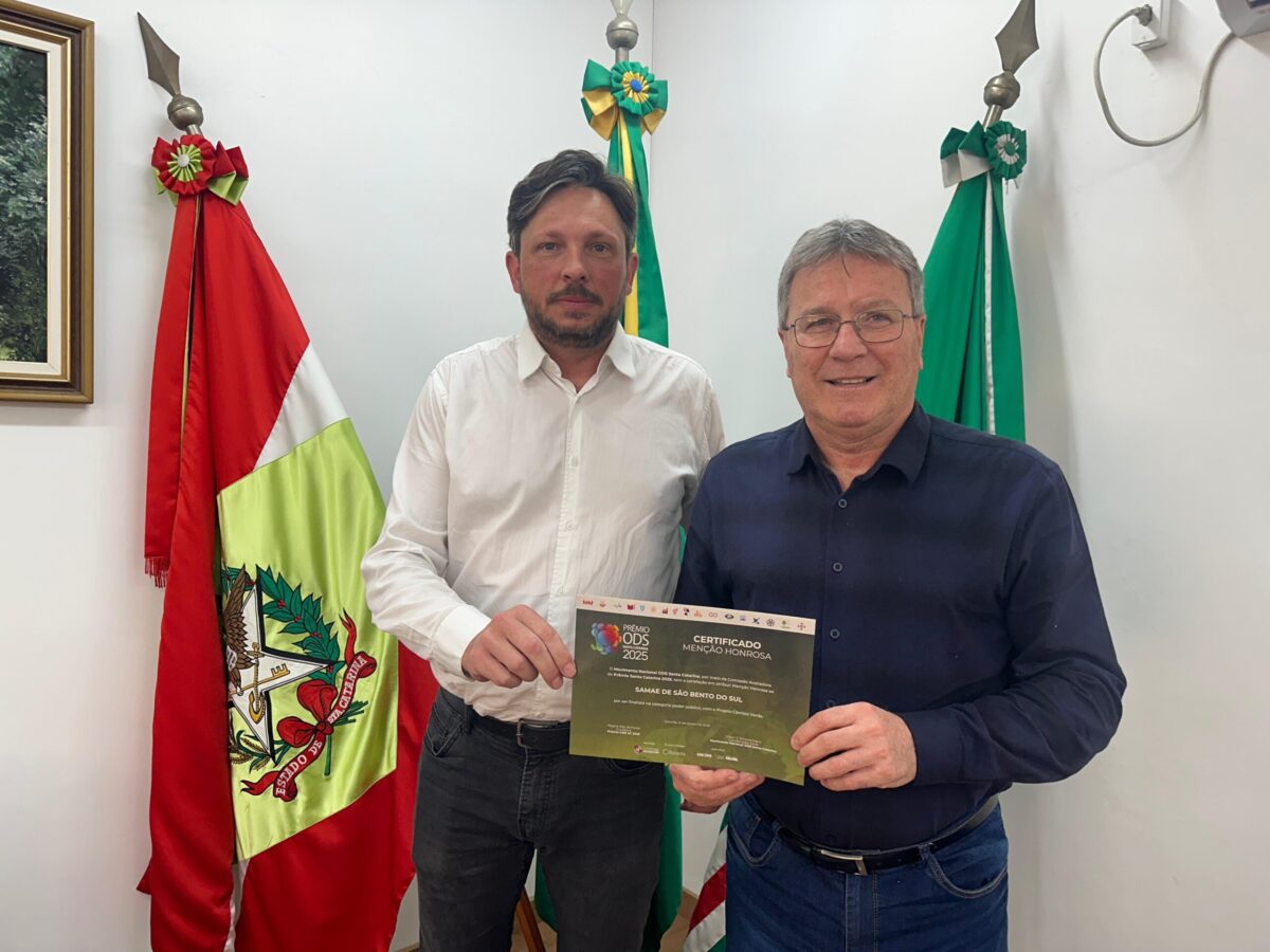 Projeto “Câmbio Verde” de São Bento do Sul recebe Menção Honrosa no Prêmio ODS Santa Catarina 2025