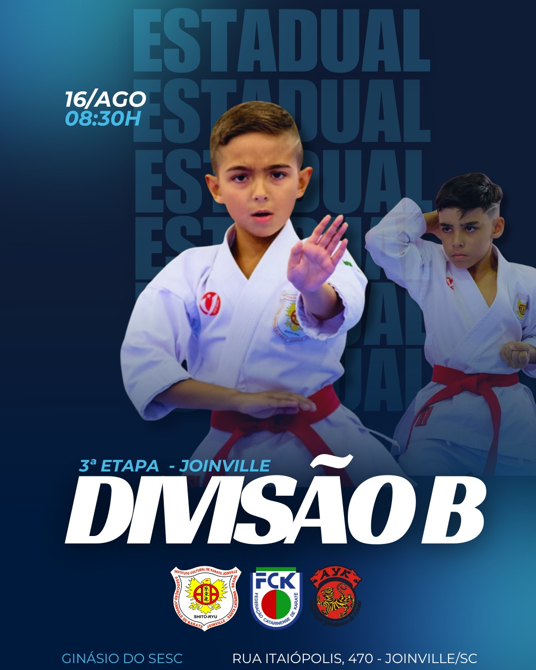 Karatês de São Bento do Sul disputam 3ª Etapa do Campeonato Estadual “B” em Joinville