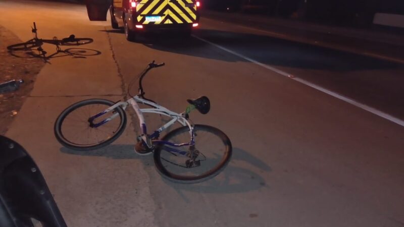 Acidente entre moto e bicicleta deixa ciclista ferido em São Bento do Sul