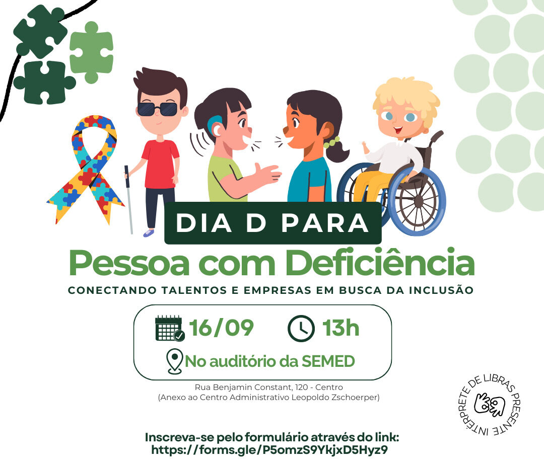 São Bento do Sul promove “Dia D para Pessoa com Deficiência” em setembro