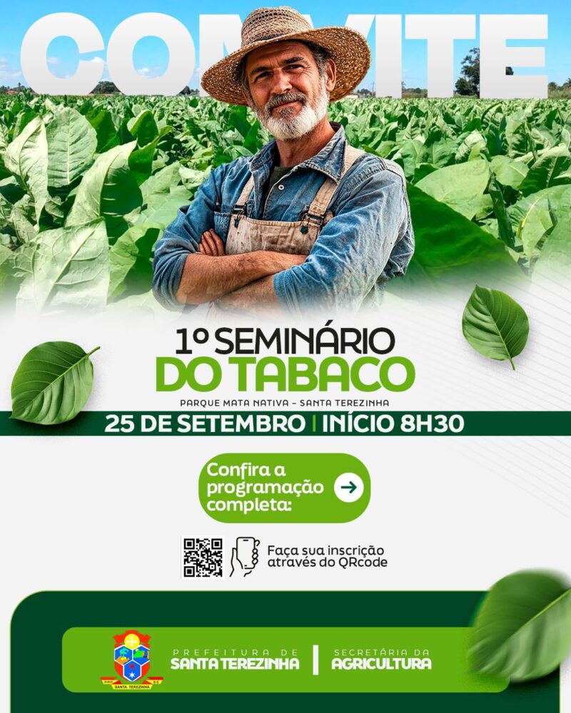 Santa Terezinha realizará o 1º Seminário do Tabaco em setembro