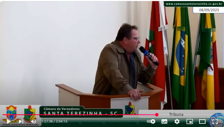 “Vergonha e Indignação” – Sessão da Câmara de Santa Terezinha tem discurso explosivo do vereador Bauer (MDB)