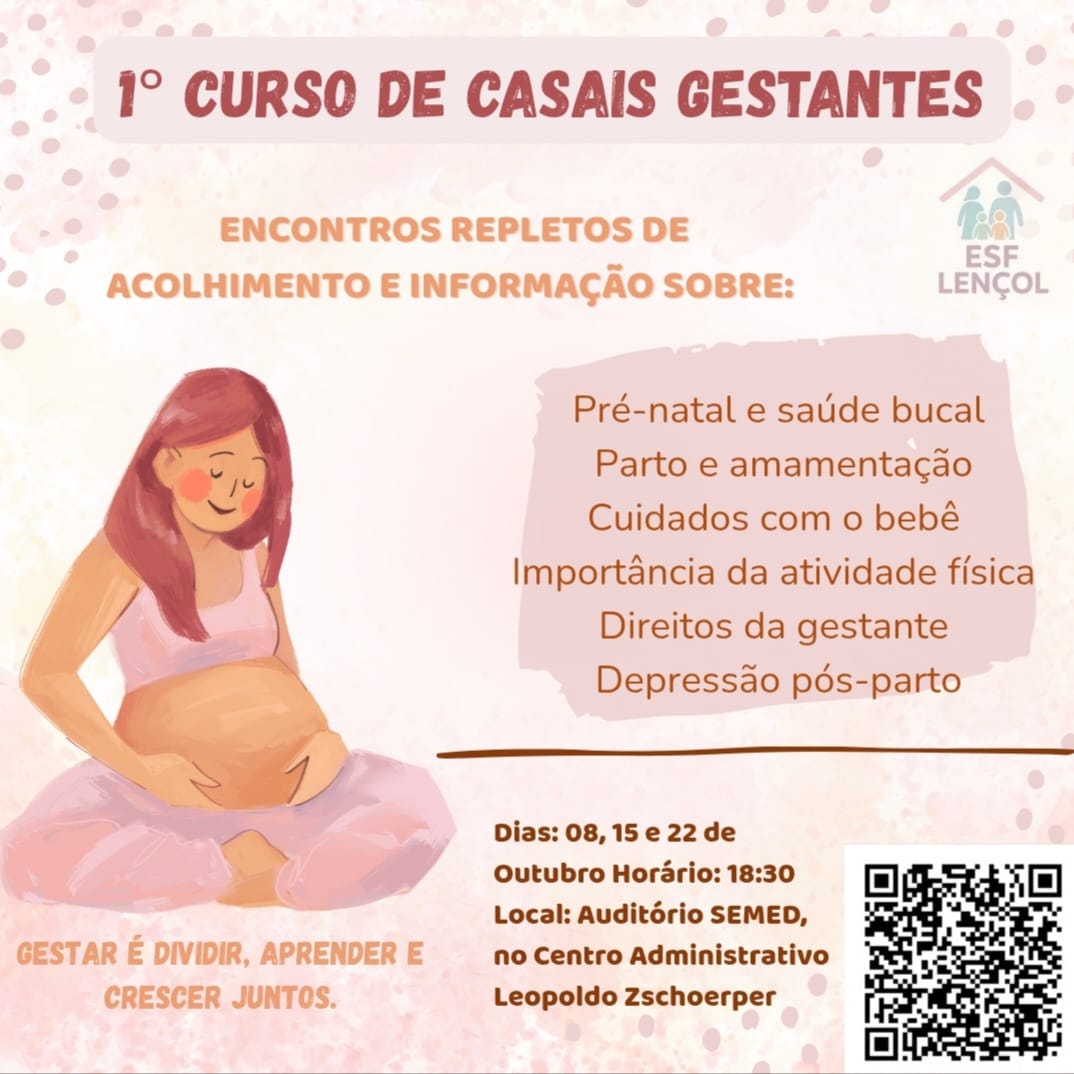 Prefeitura promove 1º Curso para Casais Gestantes com três encontros presenciais em outubro