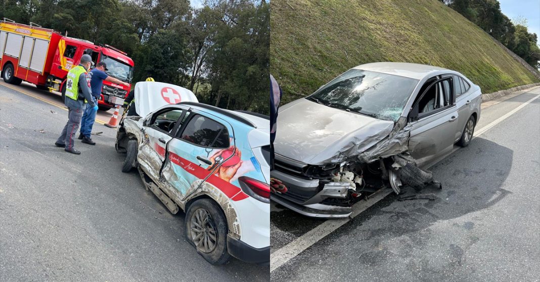 Acidente envolvendo quatro veículos deixa dois feridos na BR 116