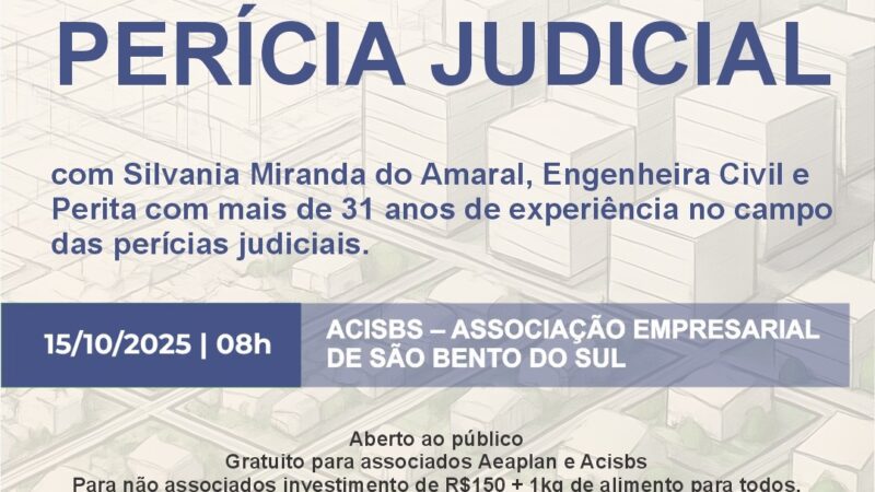 ​Curso de Perícia Judicial acontece no dia 15 de outubro