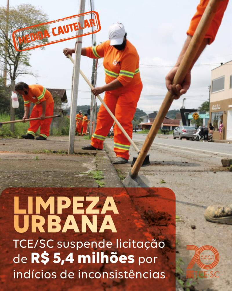 TCE/SC suspende pregão da Prefeitura de Mafra por indícios de irregularidades em edital de limpeza urbana