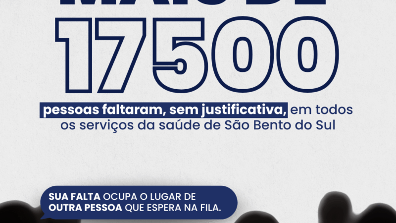 Faltas em consultas impactam o atendimento na Saúde Pública de São Bento do Sul