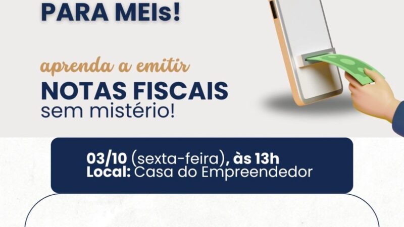 Prefeitura oferece capacitação gratuita para MEIs aprenderem a emitir notas fiscais